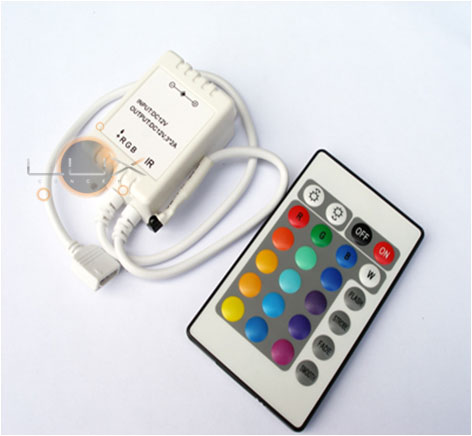 Controlador LED RGB 4 programas / 16 cores + comando