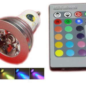 Lâmpada LED GU10 5W RGB + Comando