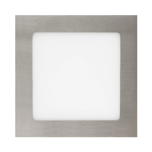 Painel LED Quadrado de Encastrar 12W – Acabamento Aço Escovado Premium