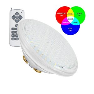 Lâmpada LED Piscina PAR56 RGB 35W com Comando – Alta Intensidade