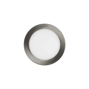 Painel LED 12W Circular Encastrar Aço Escovado - Downlight Premium Extra-Plano