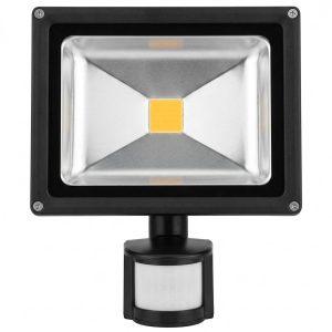Projetor LED 20W com Sensor de Movimento PIR - Slim Preto